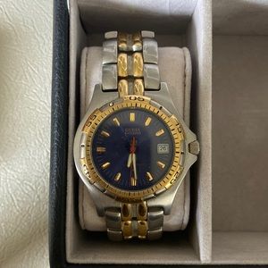 Guess Waterpro Men 50m Dual Tone Rotating Bezel Analog Quartz Watch